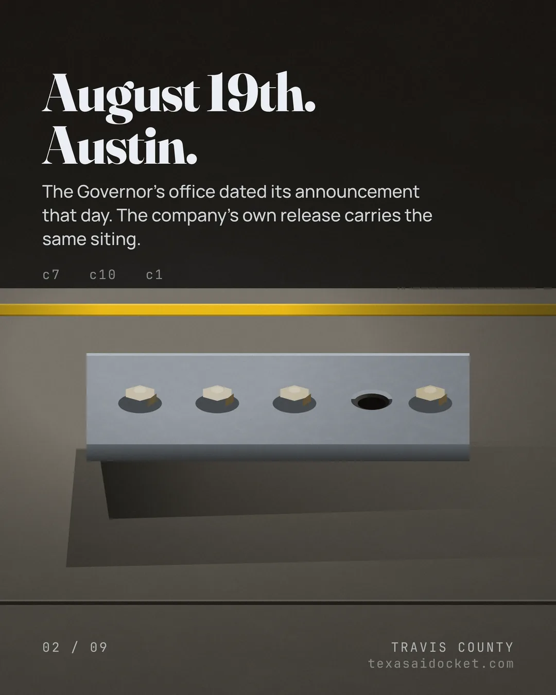 The Governor's office dated its announcement that day. The company's own release carries the same siting.