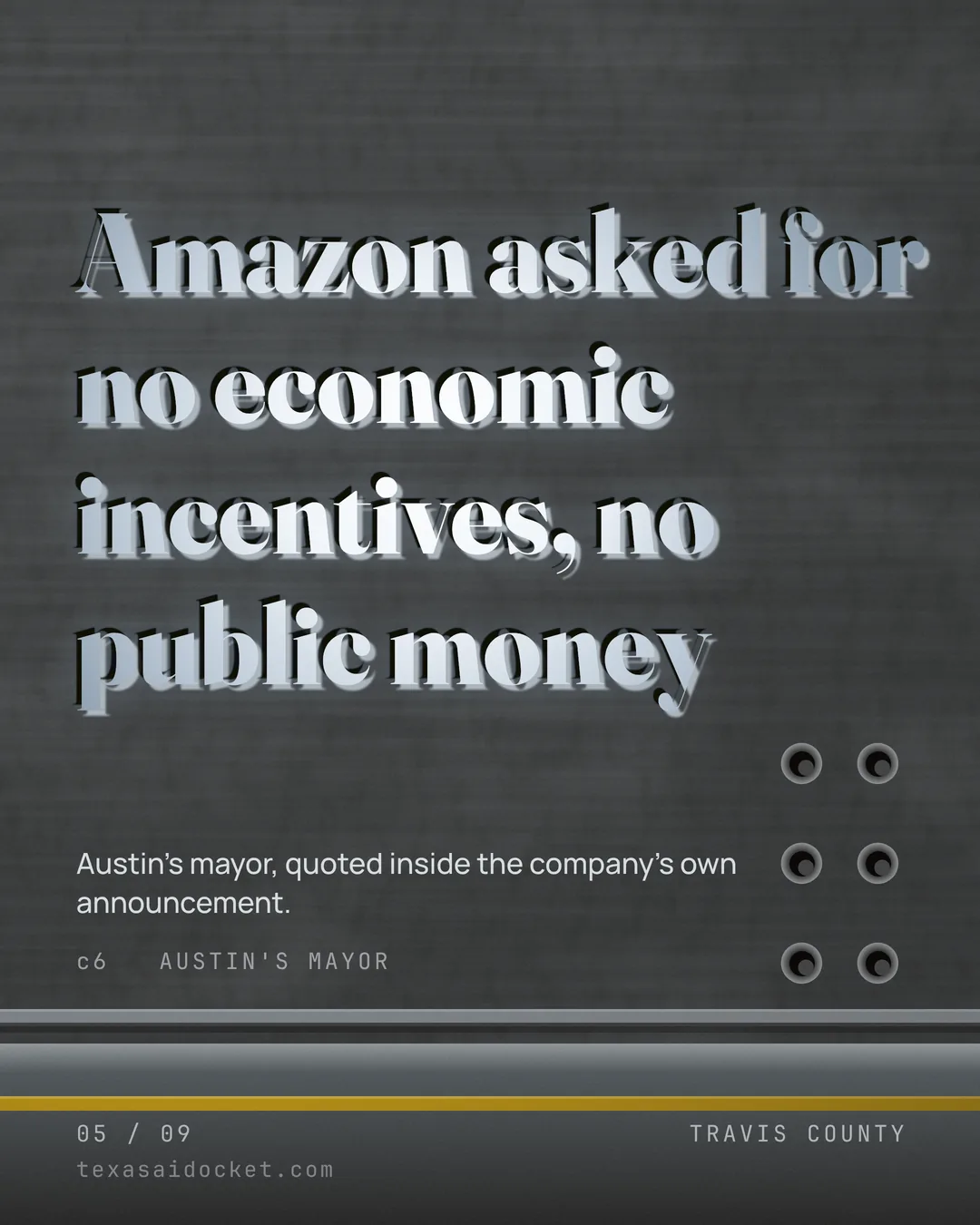 Austin's mayor, quoted inside the company's own announcement.
