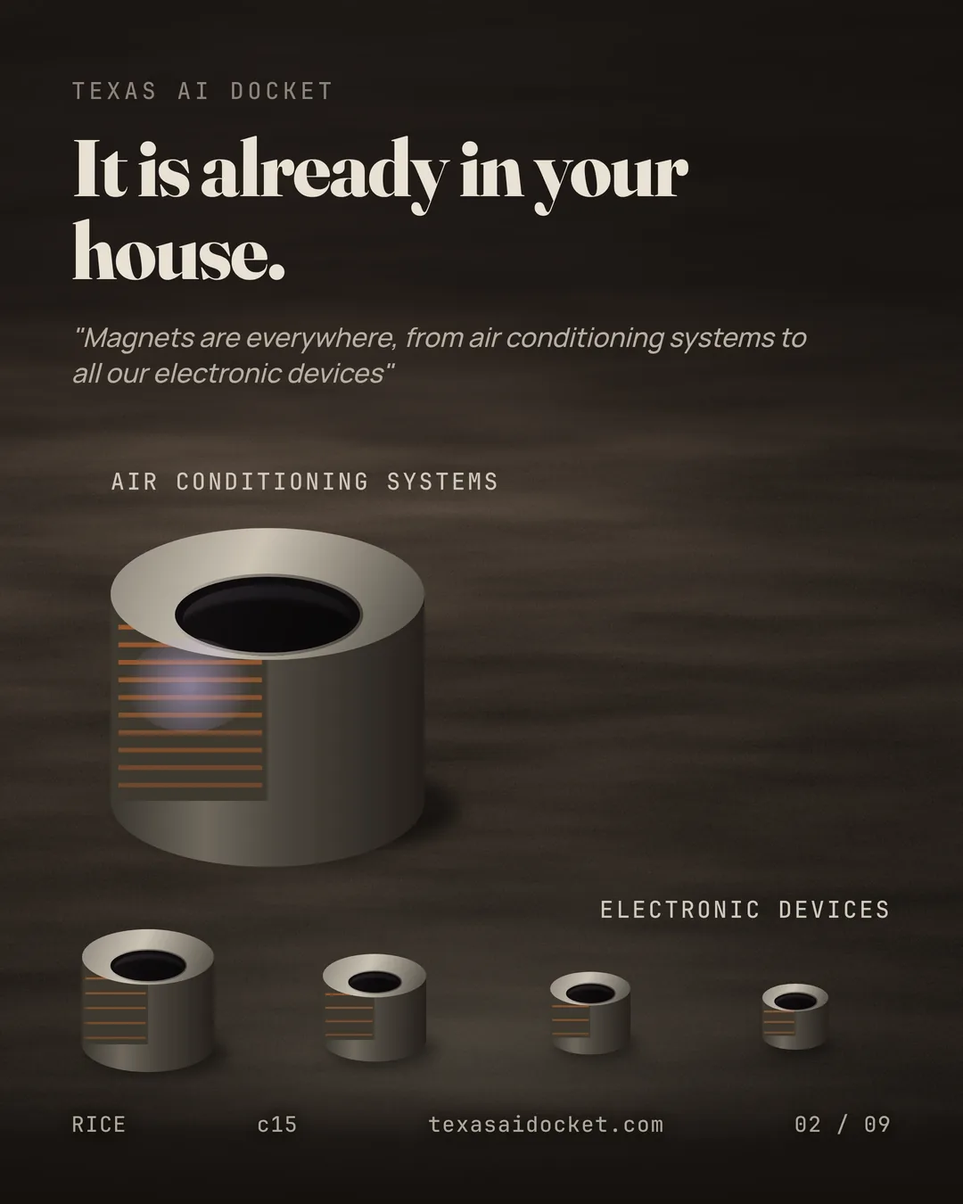 It is already in your house. "Magnets are everywhere, from air conditioning systems to all our electronic devices"