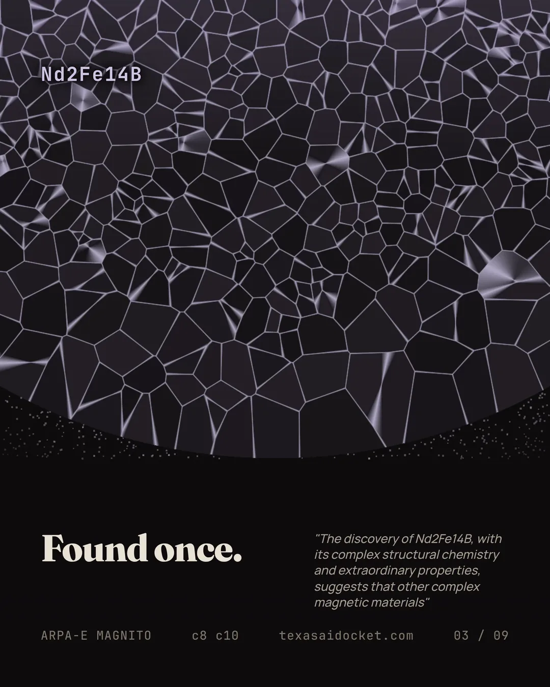 "The discovery of Nd2Fe14B, with its complex structural chemistry and extraordinary properties, suggests that other complex magnetic materials"