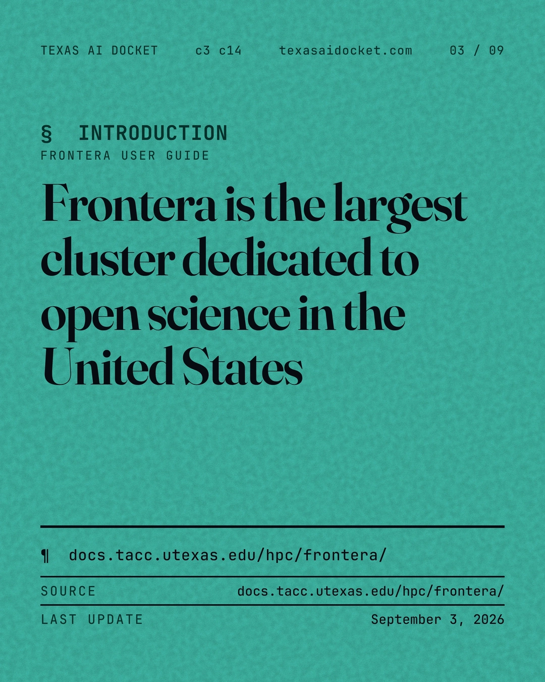 Frontera is the largest cluster dedicated to open science in the United States