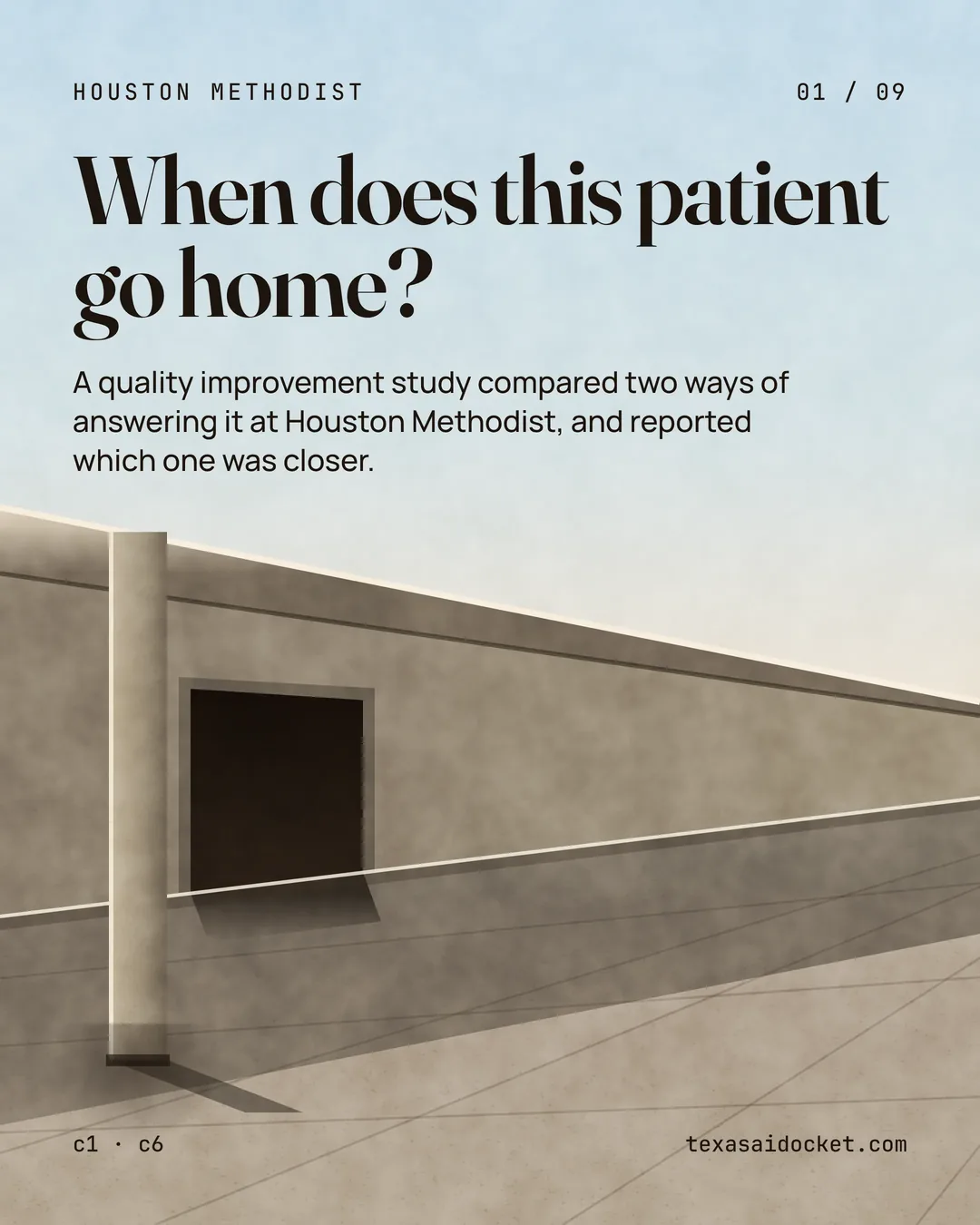 Cover slide, When does this patient go home?