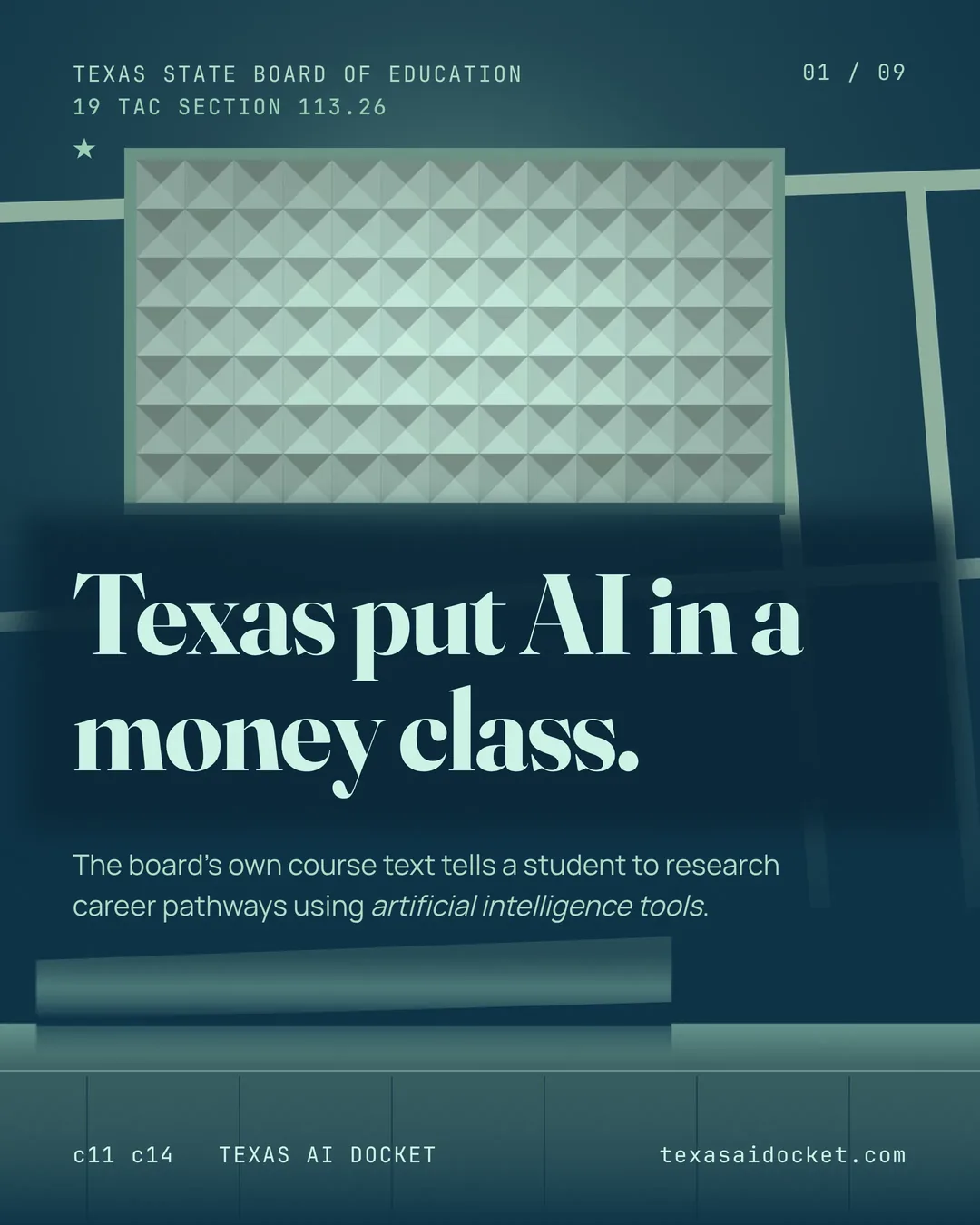 Texas put AI in a money class. The board's own course text tells a student to research career pathways using artificial intelligence tools.