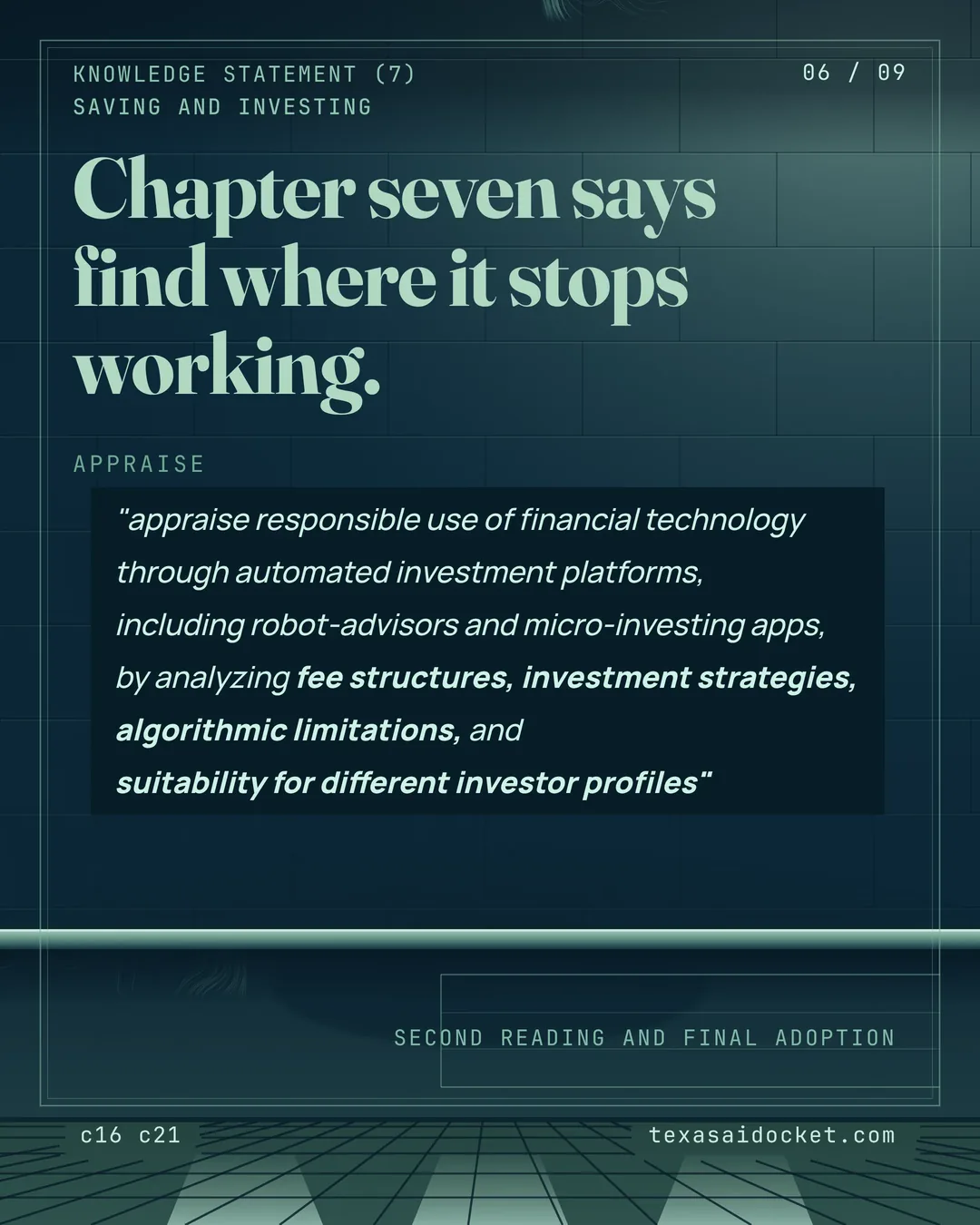 Chapter seven says find where it stops working.