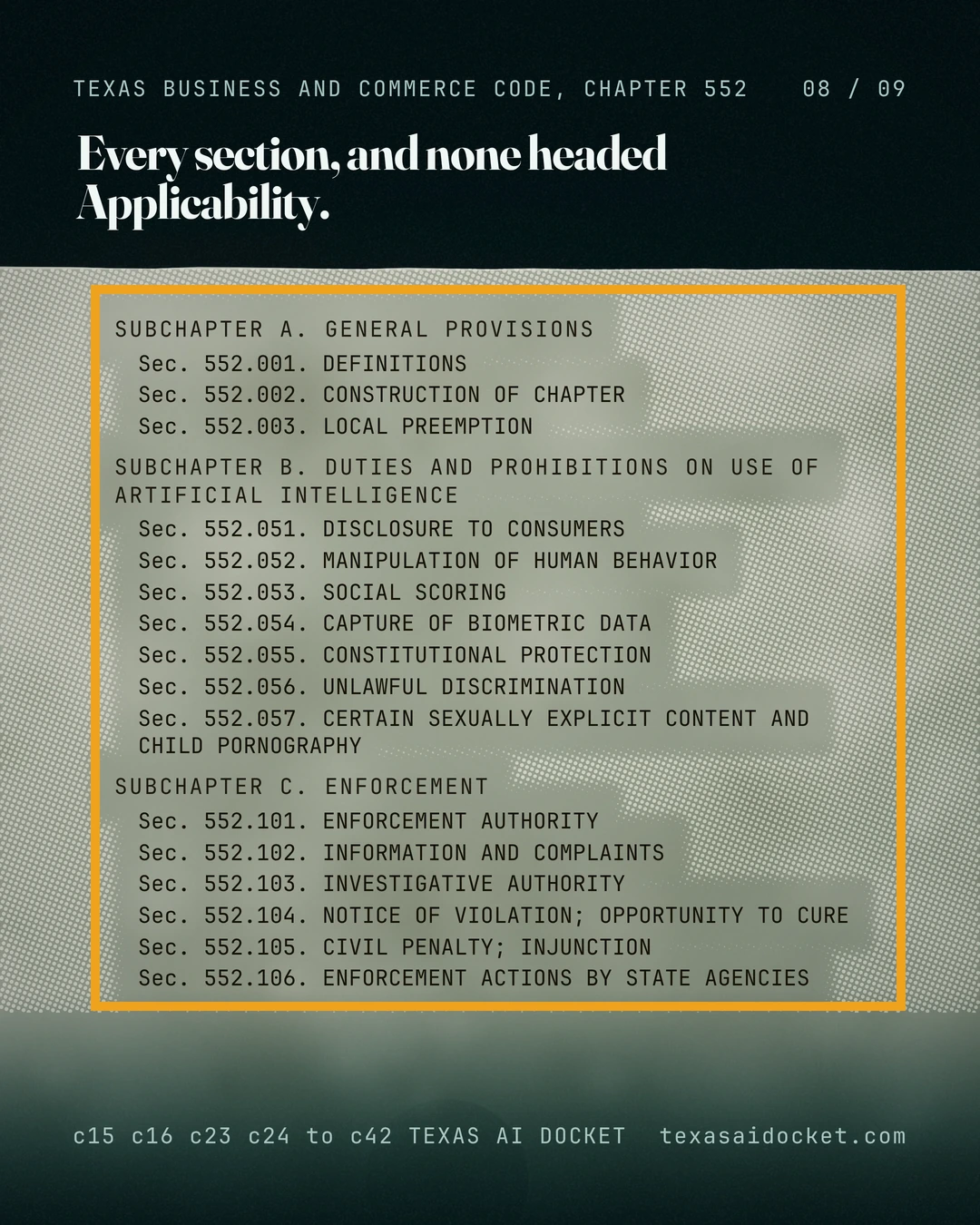 Every section, and none headed Applicability. Sec. 552.057. CERTAIN SEXUALLY EXPLICIT CONTENT AND CHILD PORNOGRAPHY