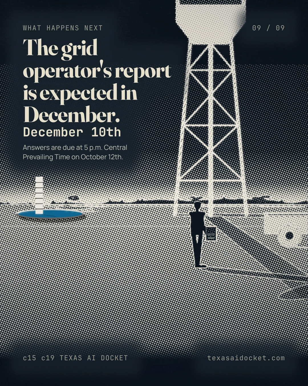 The grid operator's report is expected in December. Answers are due at 5 p.m. Central Prevailing Time on October 12th.