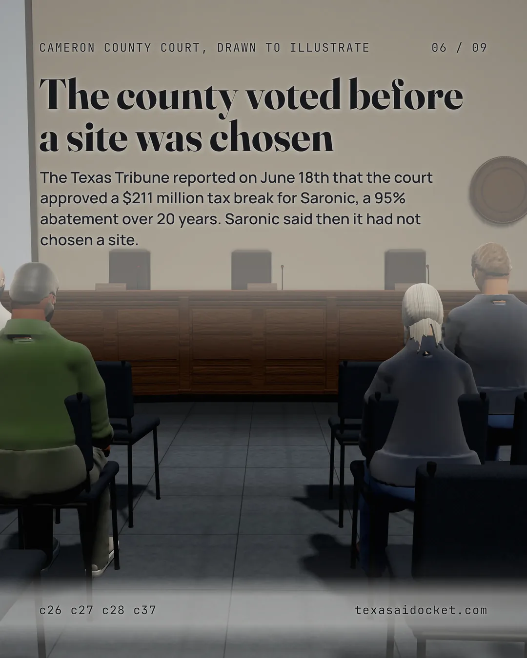 The Texas Tribune reported on June 18th that the court approved a $211 million tax break for Saronic, a 95% abatement over 20 years. Saronic said then it had not chosen a site.
