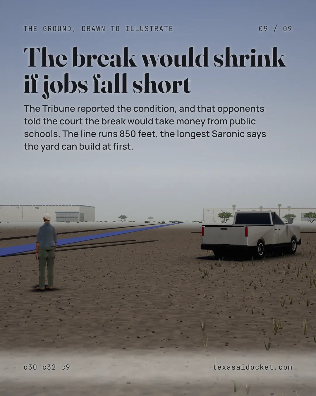 The Tribune reported the condition, and that opponents told the court the break would take money from public schools. The line runs 850 feet, the longest Saronic says the yard can build at first.